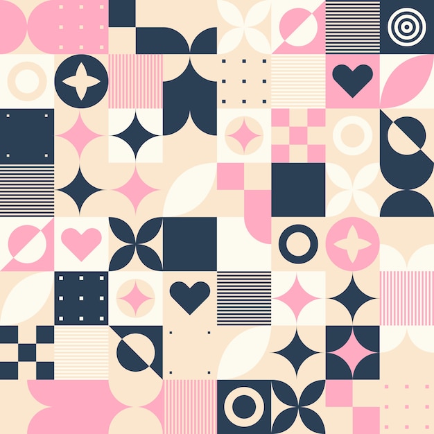 Flat geometric mosaic pattern design