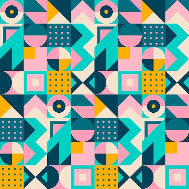 Free vector flat geometric mosaic pattern design