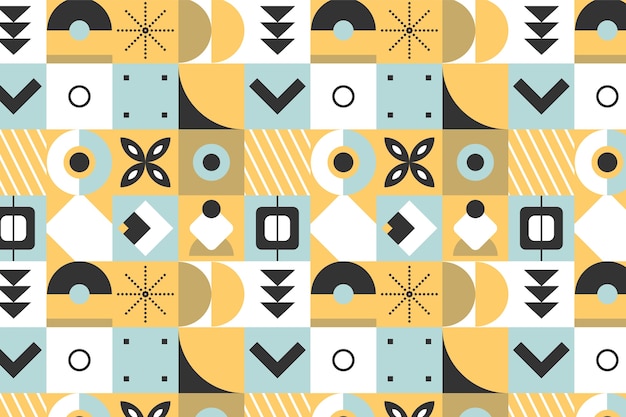 Flat geometric mosaic pattern design