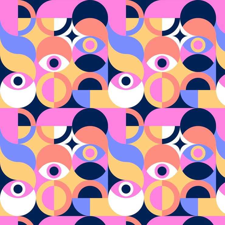 Free Vector flat geometric mosaic pattern design