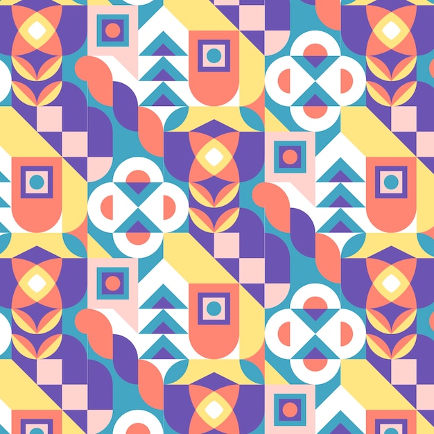 Flat geometric mosaic pattern design