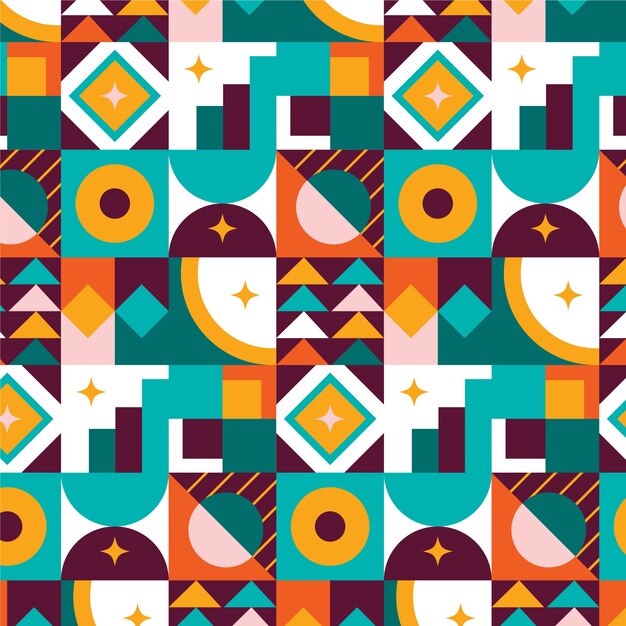 Flat geometric mosaic pattern design