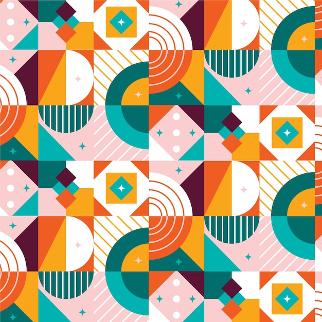 Free vector flat geometric mosaic pattern design