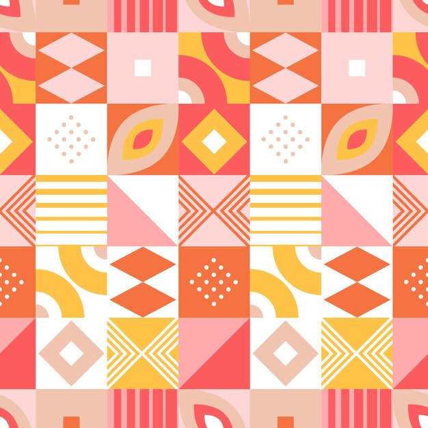 Free vector flat geometric mosaic pattern design