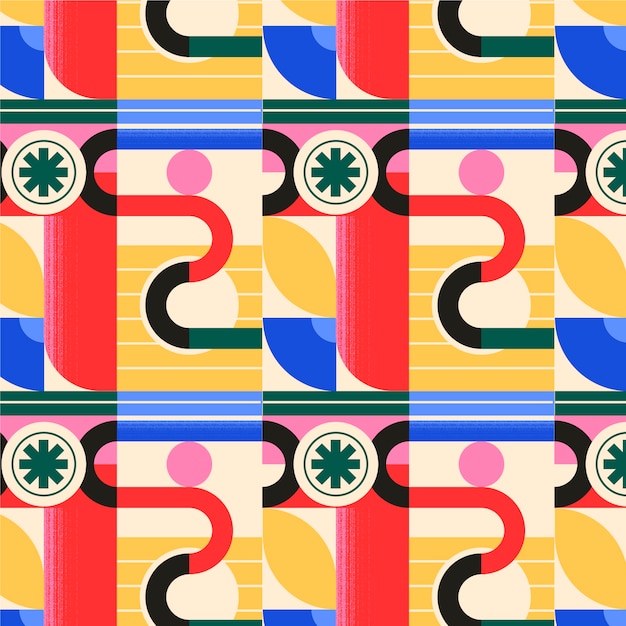 Flat geometric mosaic pattern design