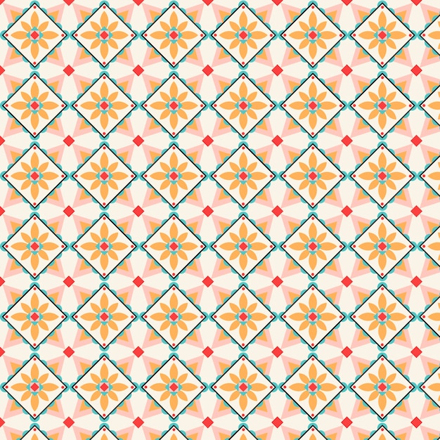 Flat geometric mosaic pattern design