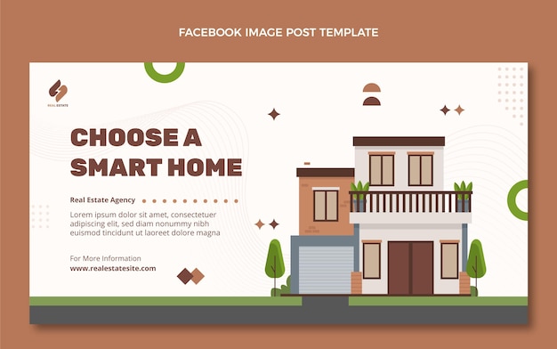 Flat geometric real estate facebook post