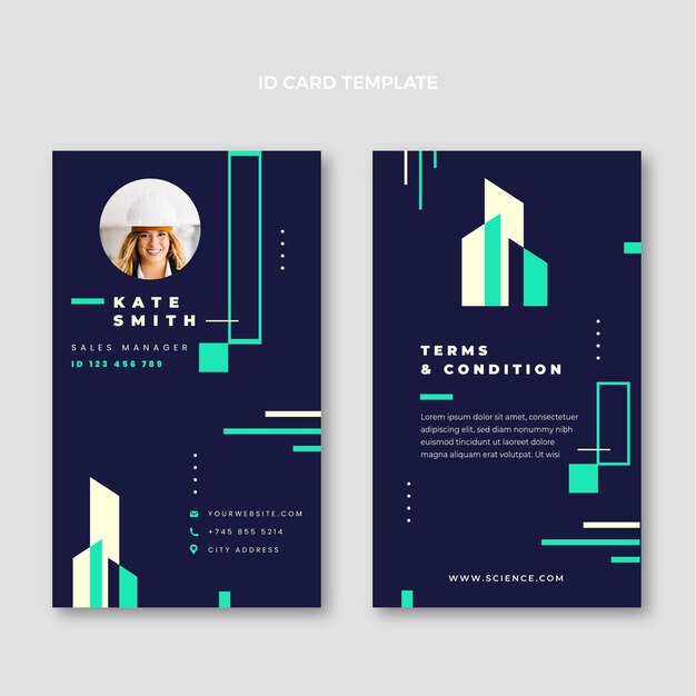 flat geometric real estate id card
