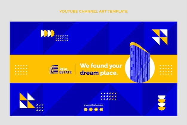 フラット幾何学的な不動産のYouTubeチャンネル