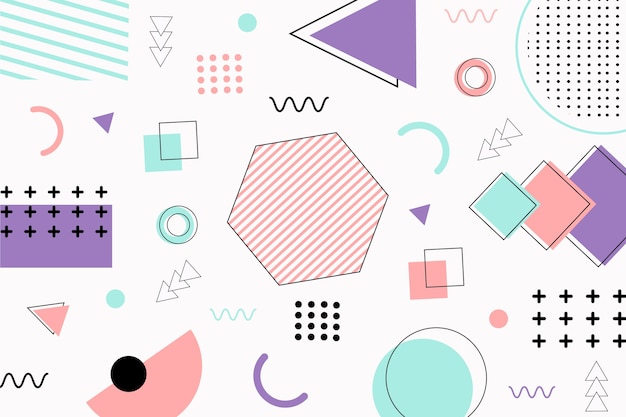 Flat geometric shapes background