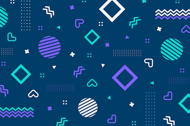 Flat geometric shapes wallpaper