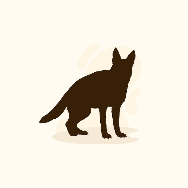 Free vector flat german shepherd silhouette