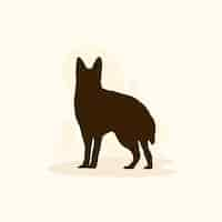 Free vector flat german shepherd silhouette