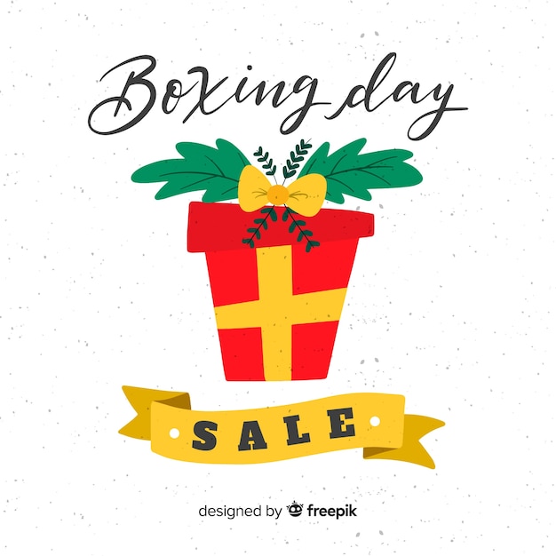 Free vector flat gift boxing day sale background