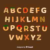 Free vector flat gingerbread alphabet