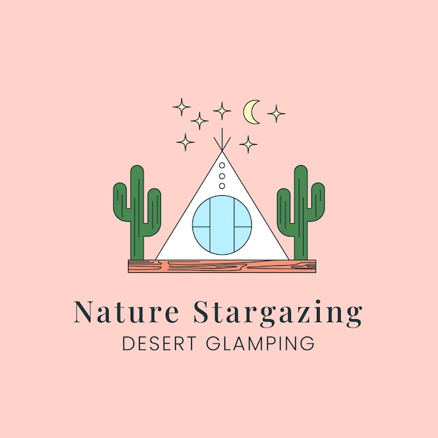 Free vector flat glamping logo