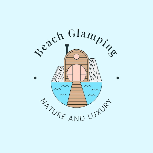 Free vector flat glamping logo