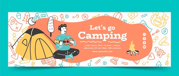 Flat glamping twitter header