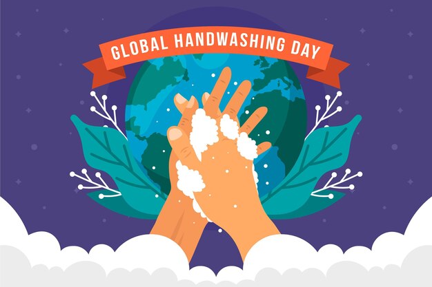 Free vector flat global handwashing day background