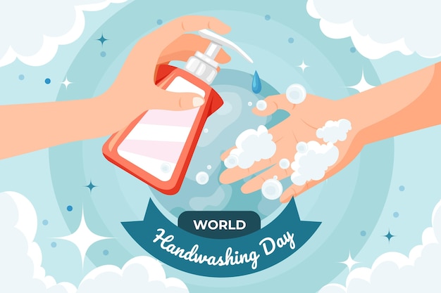 Free vector flat global handwashing day background