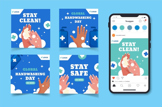 フラットグローバル手洗いの日instagramの投稿コレクション