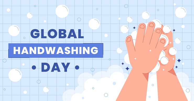 Free Vector flat global handwashing day social media post template