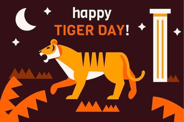 Flat global tiger day illustration