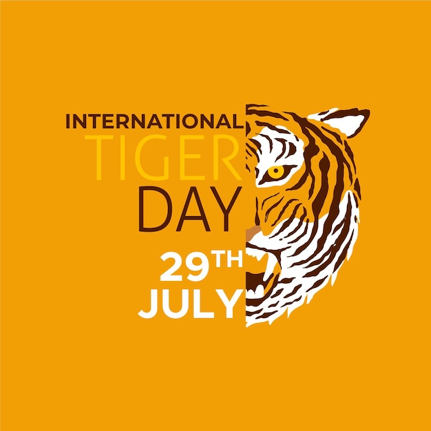 Free vector flat global tiger day illustration