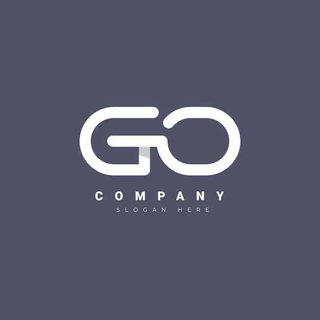 Flat go logo template