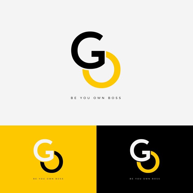 Flat go logo template