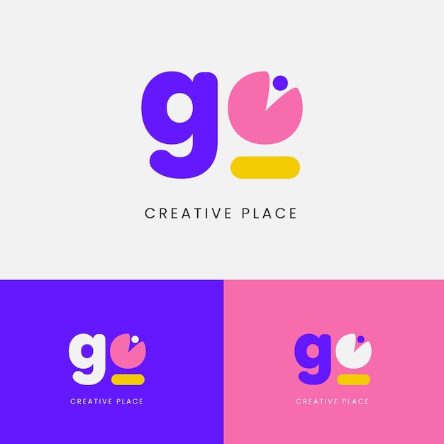 Vettore gratuito modello di logo flat go