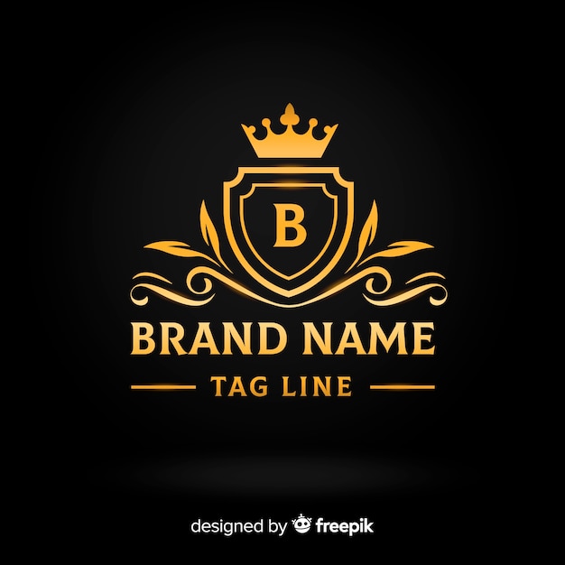 Flat golden elegant logo template