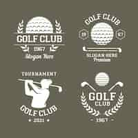 Free vector flat golf logo collection