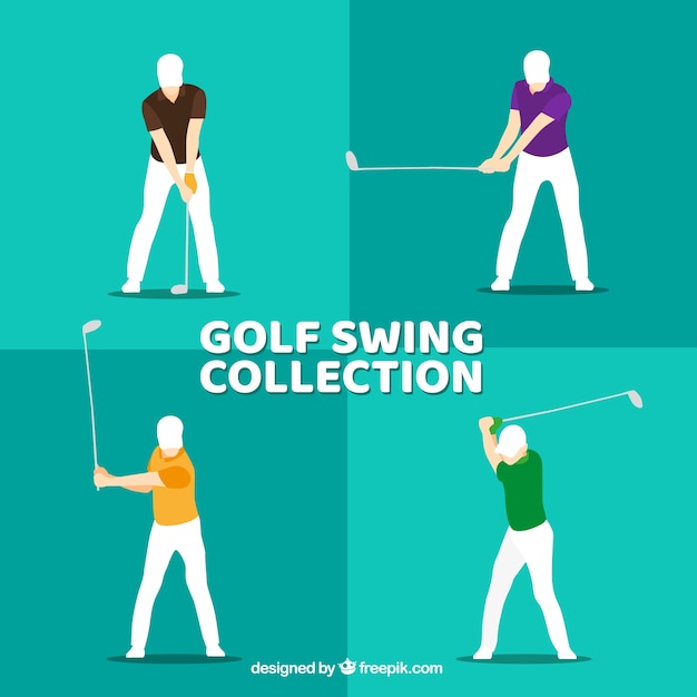 Free vector flat golf swing collection