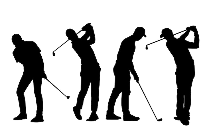 Free Vector flat golfer silhouettes collection