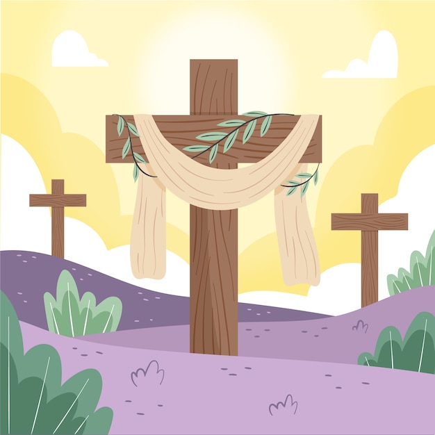 Free vector flat good friday illustration for easter celebration