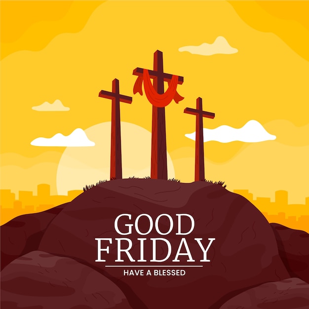 Free vector flat good friday illustration