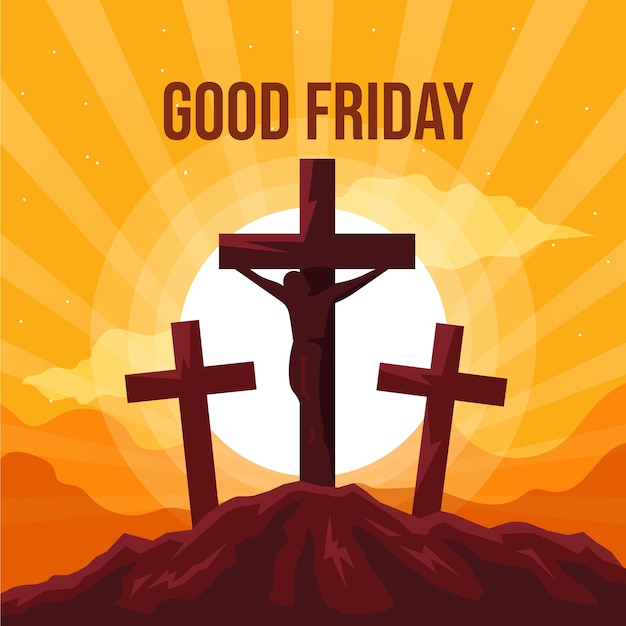 Flat good friday illustration