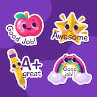 Free vector flat good job stickers set