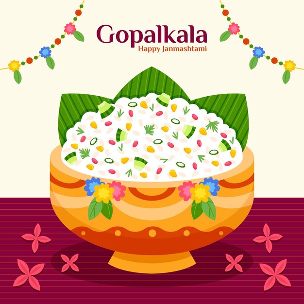 Flat gopalkala illustration