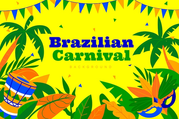 Flat gradient brazilian carnival background