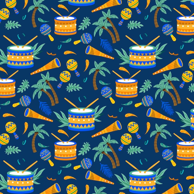 Free vector flat gradient brazilian carnival pattern design