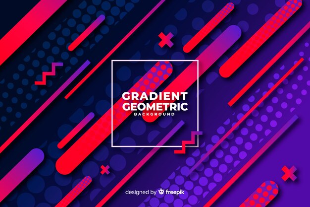 Flat gradient geometric shapes background