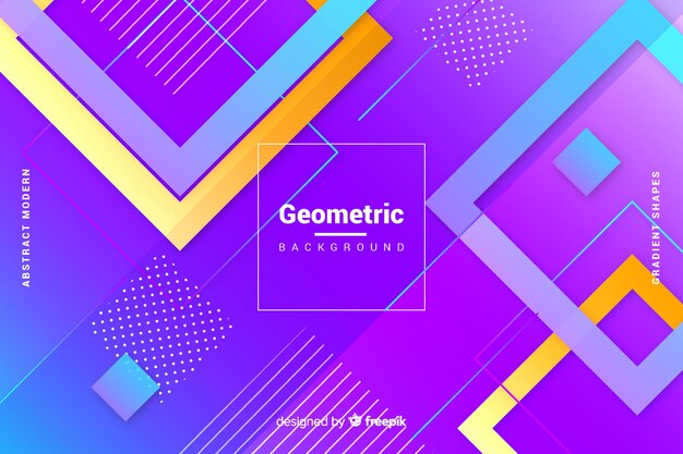 Flat gradient geometric shapes background
