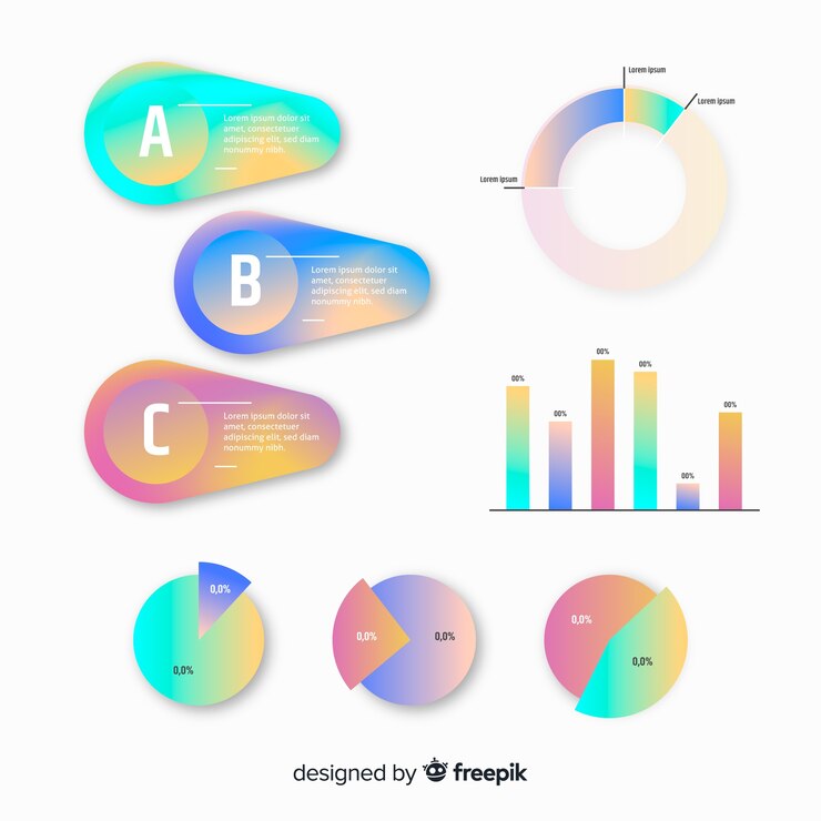 Free Vector flat gradient infographic element collection