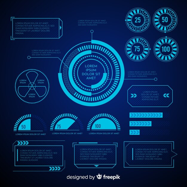 플랫 그라데이션 infographic 요소 컬렉션