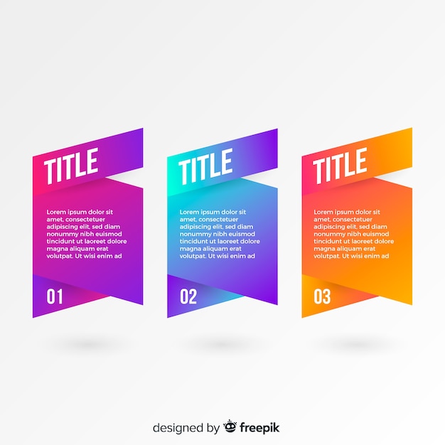 flat gradient infographic steps template