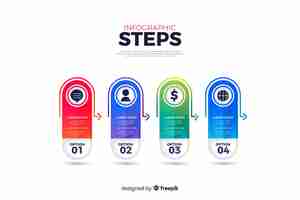 Free vector flat gradient infographic steps