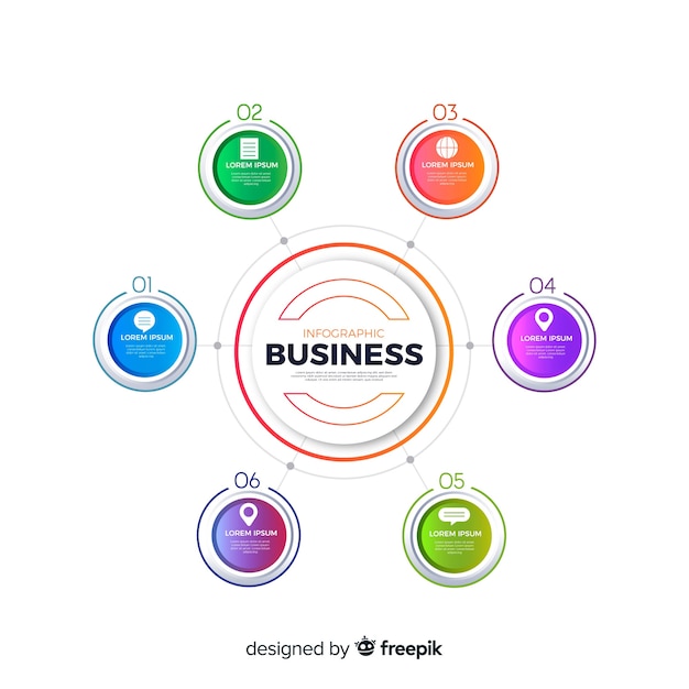 Flat gradient infographic template