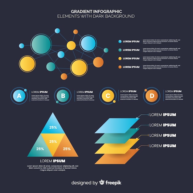 통계와 플랫 그라데이션 infographic